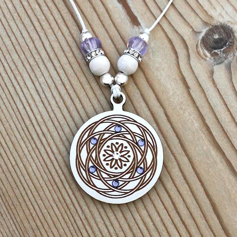 Wood Necklace Stainless Steel Acrylic Necklace Mandala Necklace Silver Necklace Modern necklace Modern Jewelry Hypoallergenic Jewelry